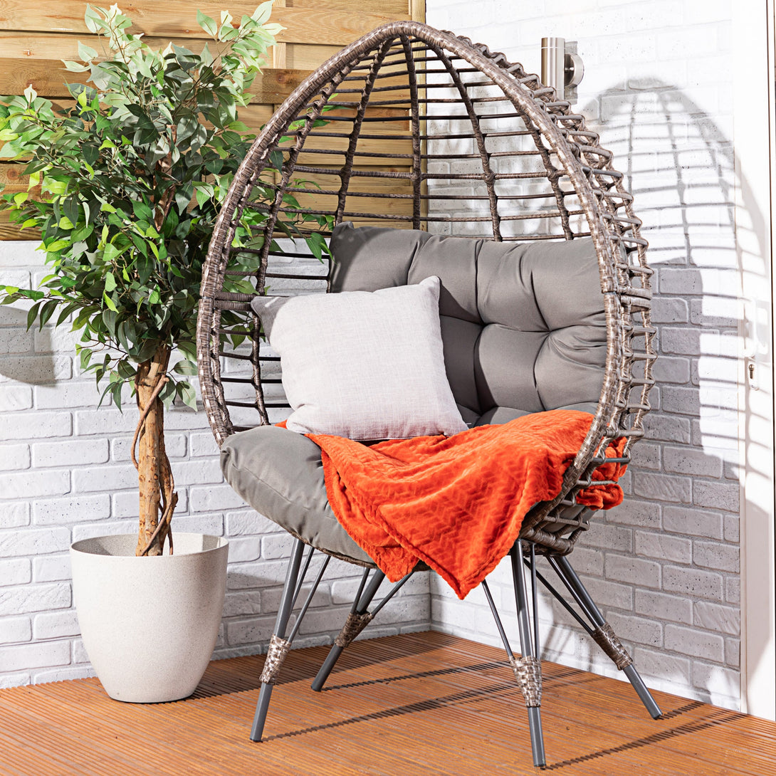 Brown Egg Chair Floor Standing Alfresia - Main Image