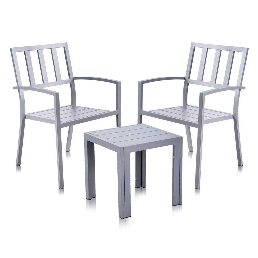 Alfresia Aluminium Garden Bistro Set | 2 Chairs & Square Table